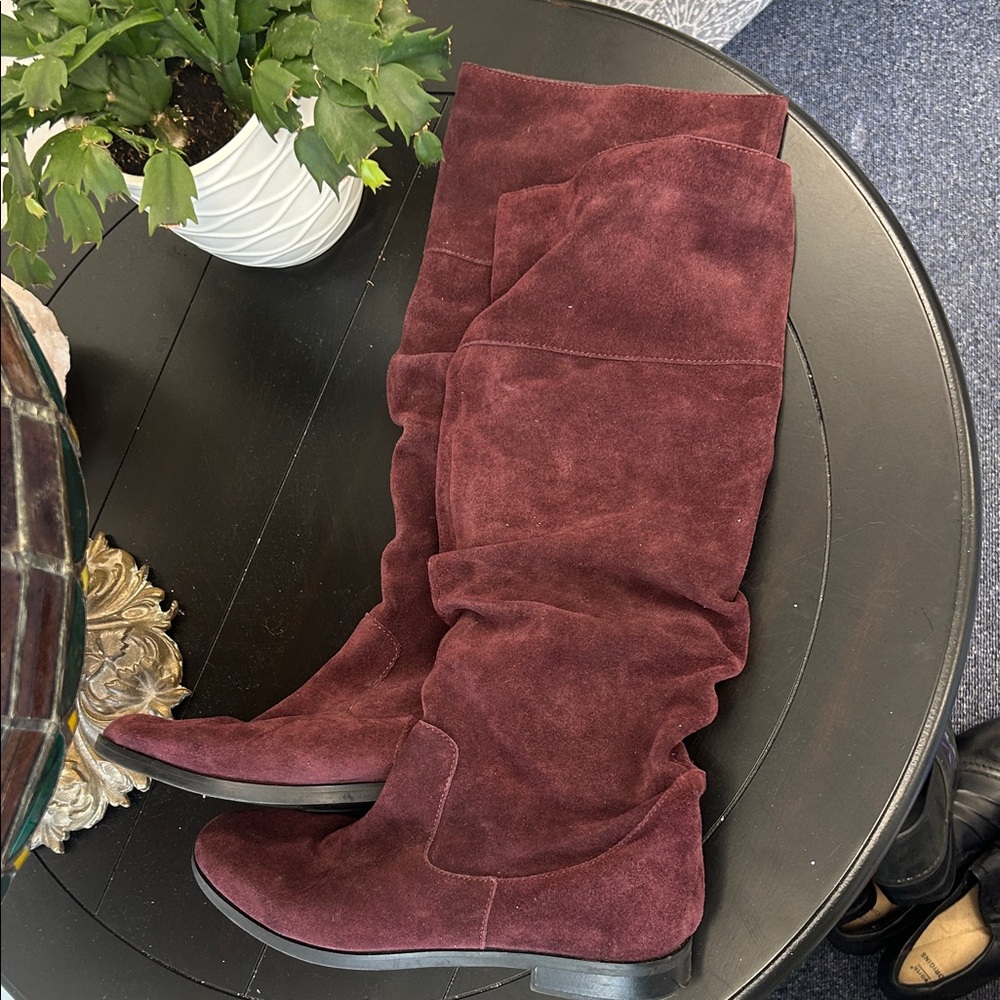 Steve Madden Over-the-Knee Burgundy Suede Boots 7.5